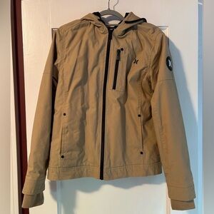 Hurley Men's Khaki Hooded Fleece Lined Jacket